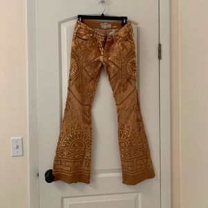 Free People Tie-Dye Bell Bottom Jeans